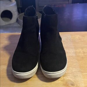 Black Ankle Boots with White Soles
